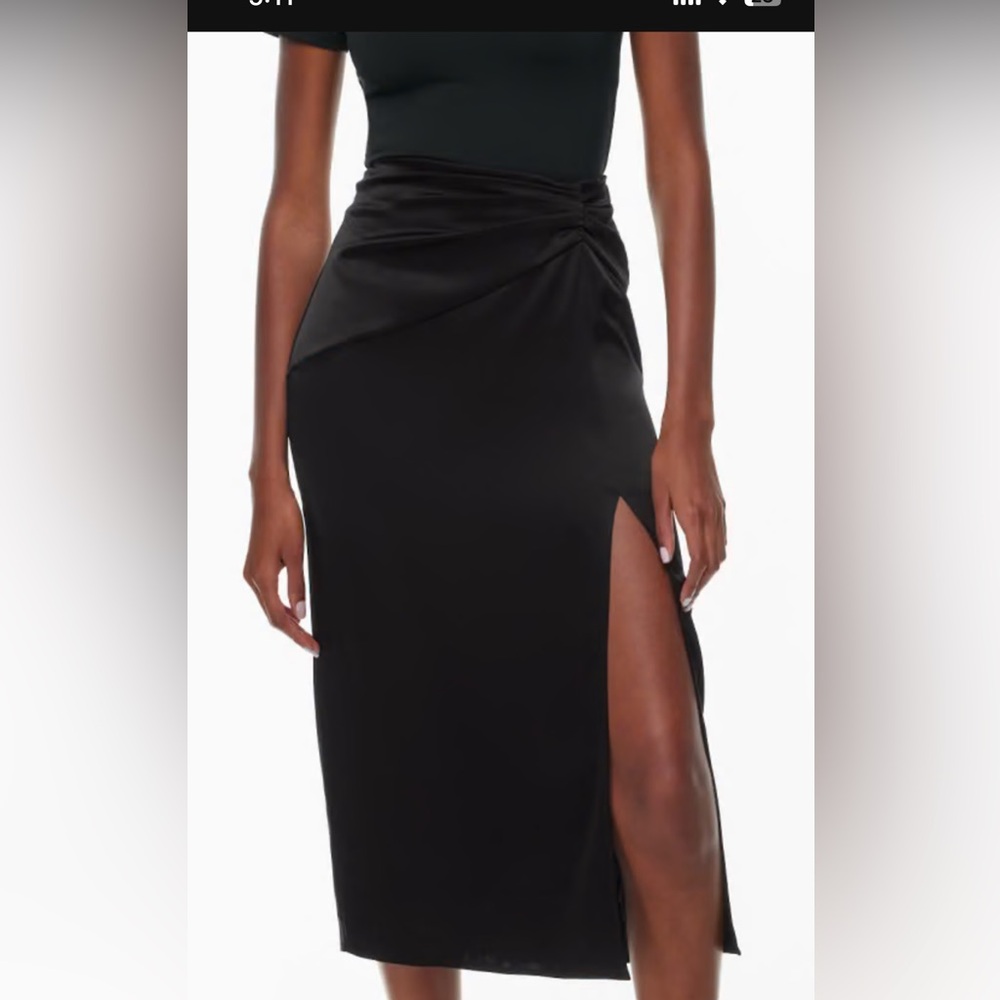 Babaton Artistry Black Satin Skirt with slit size 10